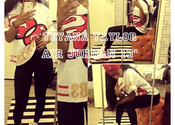 teyana-talor-wearing-air-jordan-13-white-red-1