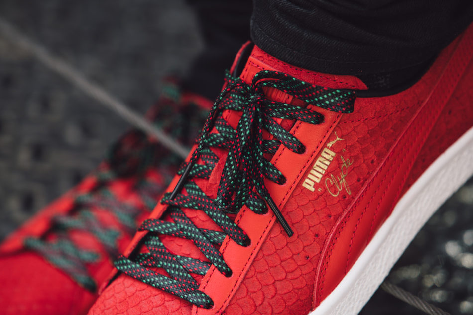 puma clyde dressed red