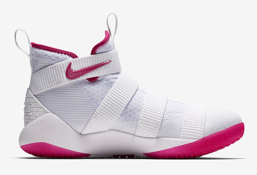 pink and white lebrons cheap online