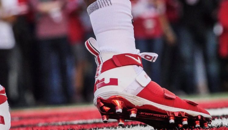 lebron-soldier-11ohio-state-football-cleat-on-foot