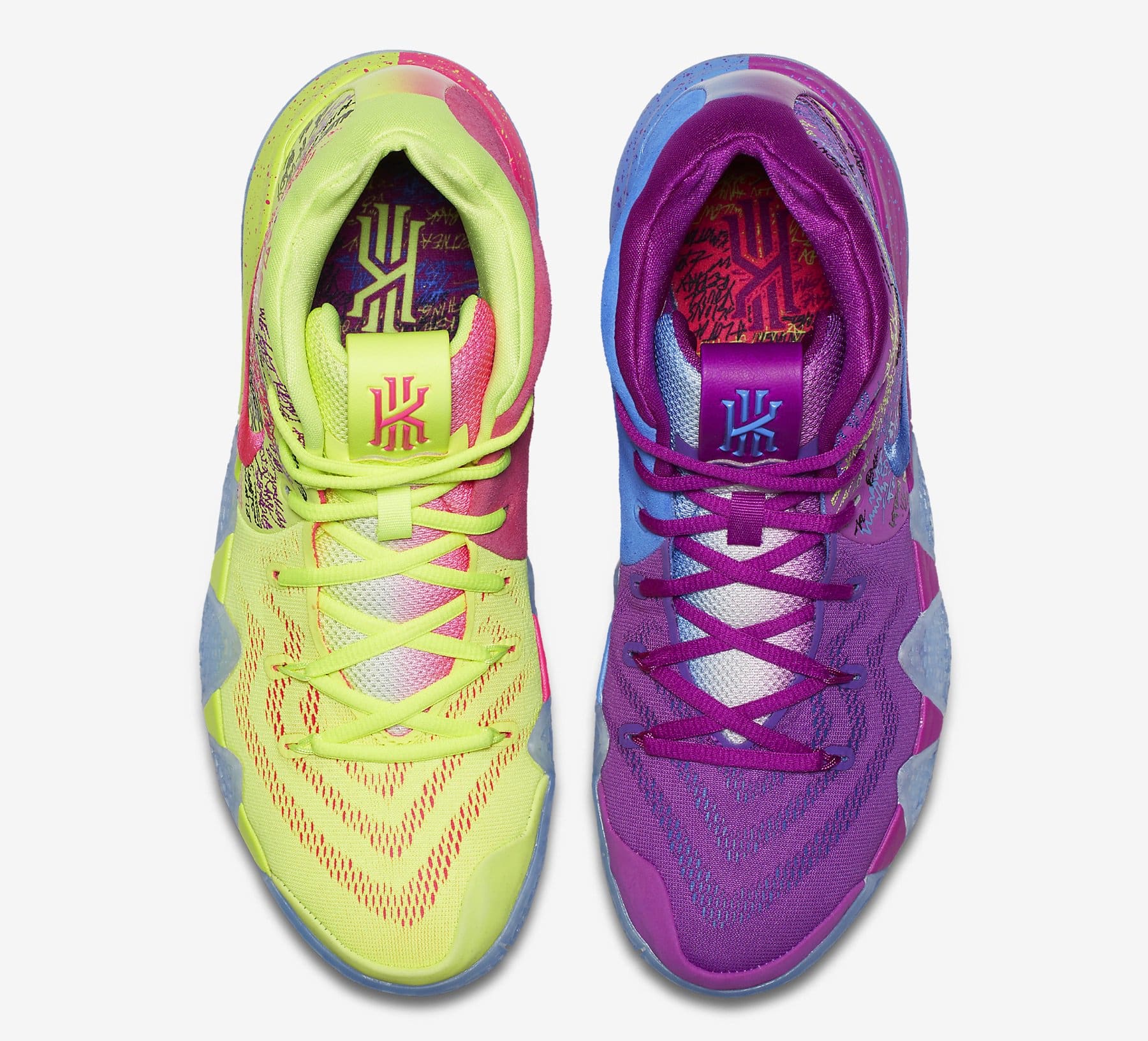kyrie 4 yellow and purple