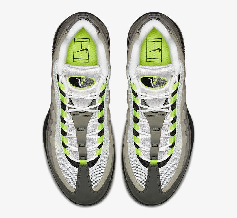 Roger Federer 戰靴跨界合體/ NikeCourt Vapor RF x AM95 'Neon' 與 