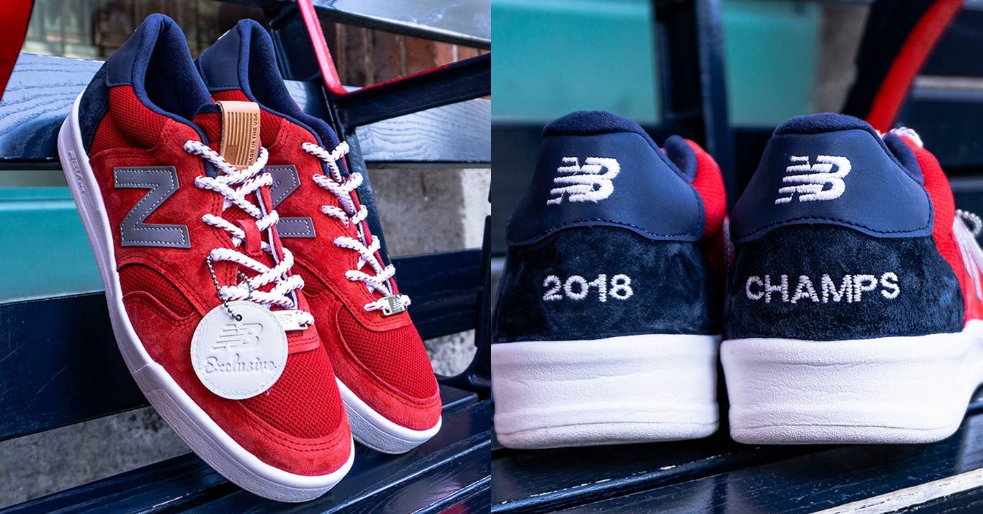 New balance red on sale sox sneakers 2018