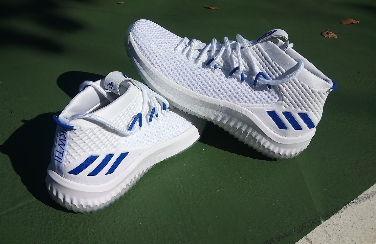 Dame 4 white hot sale and blue