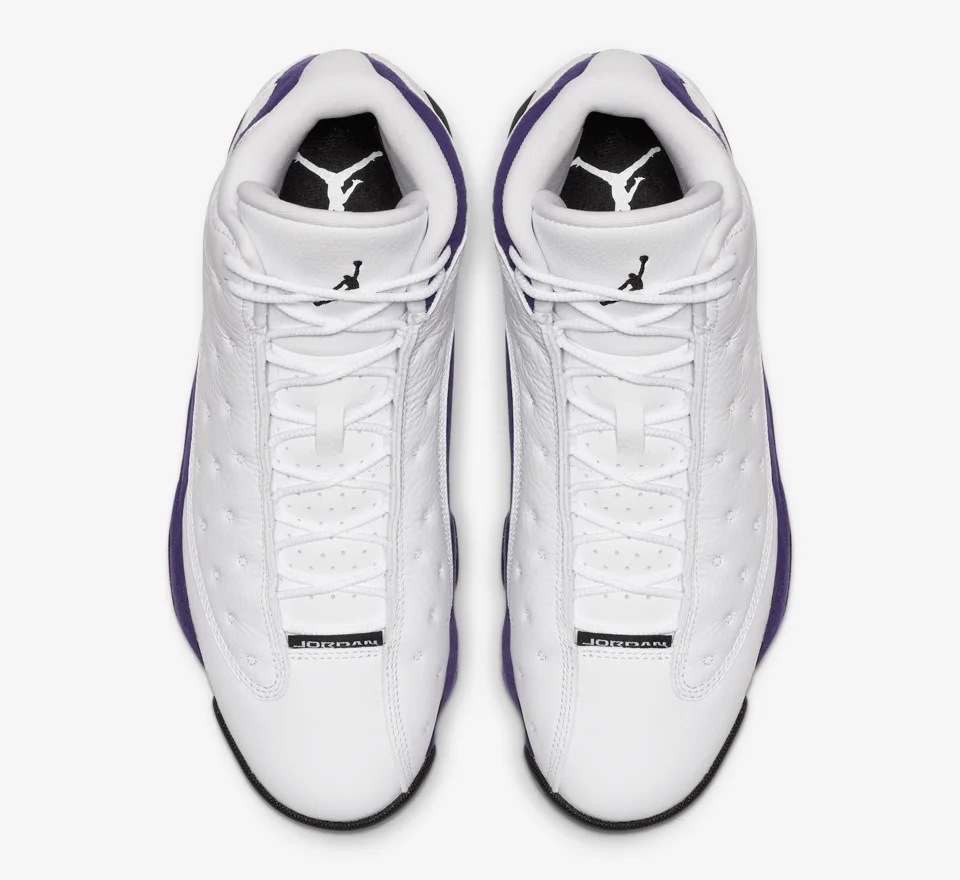 jordan 13 white court purple