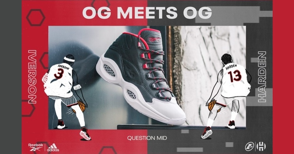 官方新聞/ Reebok 與adidas 再次攜手Question Mid 'OG Meets OG' 致敬Allen Iverson 及James  Harden 兩大球星