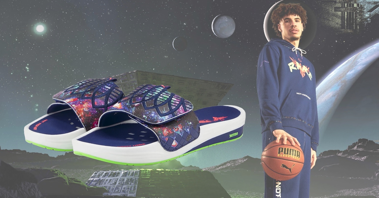 新聞分享 / LaMelo Ball 的星空拖鞋 PUMA Nitrocat V Galaxy Slides - KENLU.net